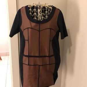 Leather/Cotton french designer dress